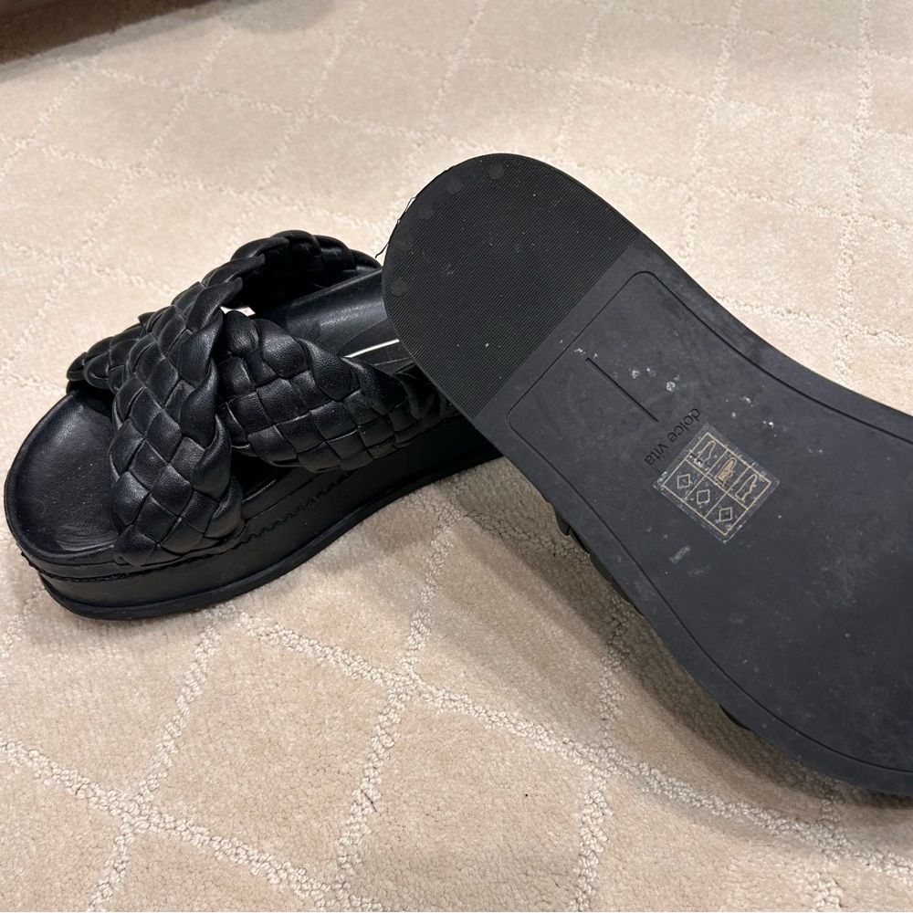 Dolce Vita Black Woven Mules - Picture 5 of 6